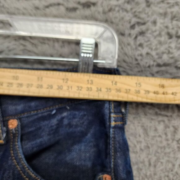 Levis Jeans Mens 30x32 501 Dark Wash Cotton Mid Rise Button Fly Classic Straight - Picture 6 of 13